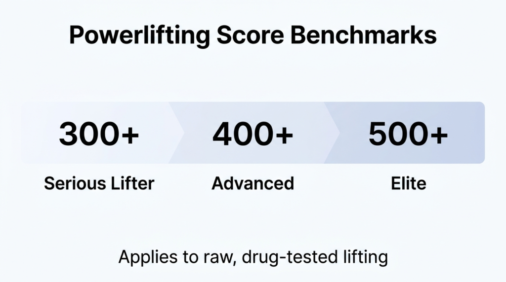 infograph for Powerlifting Score Benchmarks
