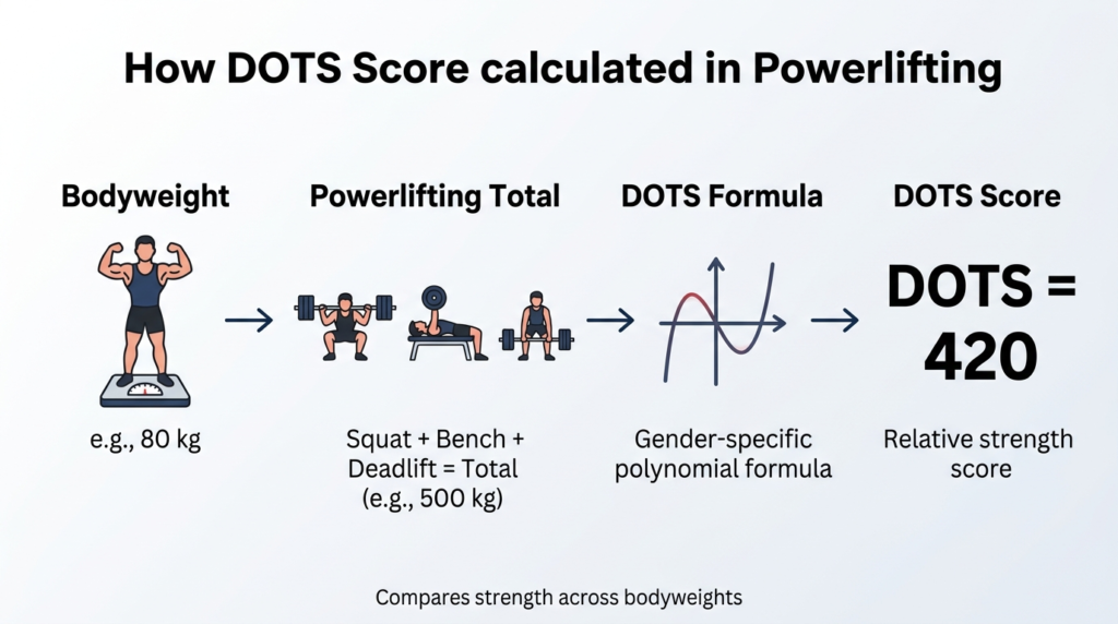 infographic for How is a DOTS score calculated