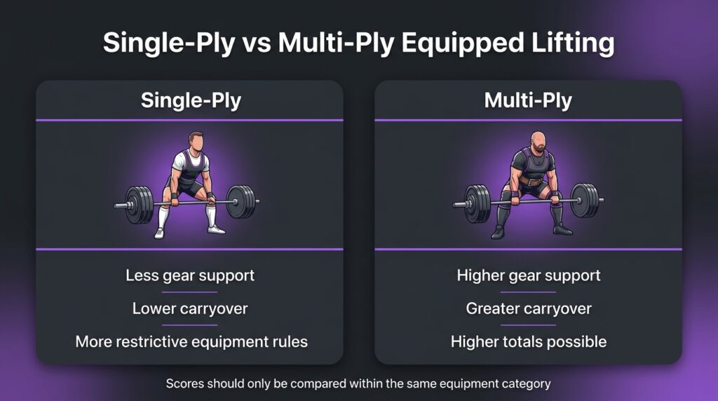 infograph for Single-Ply vs Multi-Ply Equipped Lifting
